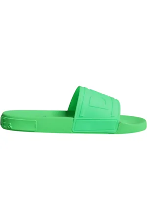 Dolce & Gabbana Sko, Herre, Grøn, 44 EU, Læder, Grøn Læder Slides Sandaler