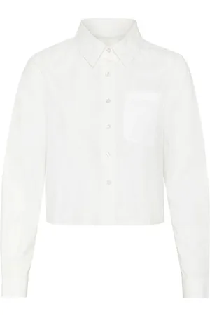 My Essential Wardrobe Bluser & Skjorter, Dame, Hvid, 3XL, Bomuld, SunnaMW Langærmet Bluse
