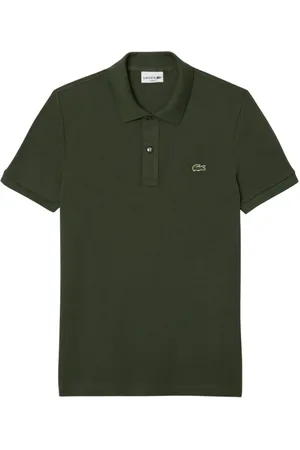 Lacoste Top, Herre, Grøn, L, Uld, Ribbet Polo Skjorte Slim Fit