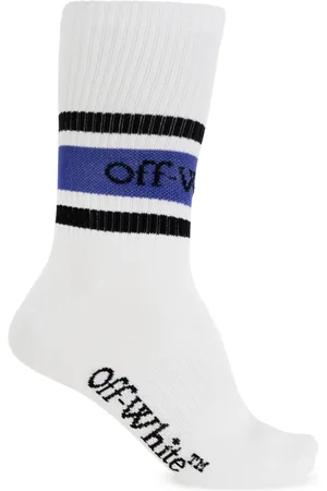 OFF-WHITE Undertøj, Herre, Hvid, M, Bomuld, Bomuldsstrømper med logo