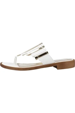 CAFèNOIR Sko, Dame, Hvid, 37 EU, Uld, Farverige Multi-Strap Flip Flops