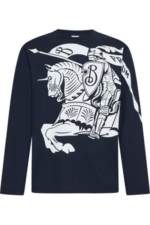 Burberry Top, Herre, Blå, S, Bomuld, EKD L/S T-Shirt