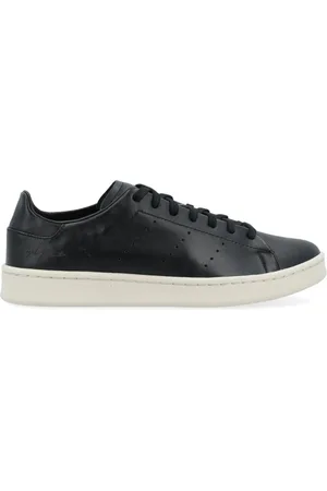 Y-3 Sko, Herre, Sort, 43 1/2 EU, Læder, Sort læder sneaker Stan Smith