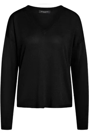 Bruuns Bazaar Strik, Dame, Sort, M, Sort striktrøje med Lurex