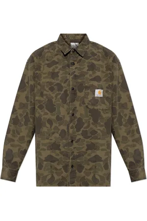 Carhartt Jakke, unisex, Grøn, L, Bomuld, Skjorte med moro mønster