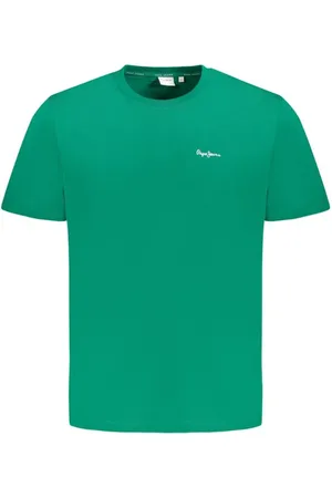 Pepe Jeans Top, Herre, Grøn, 2XL, Bomuld, Grøn Bomuld Crew Neck T-Shirt