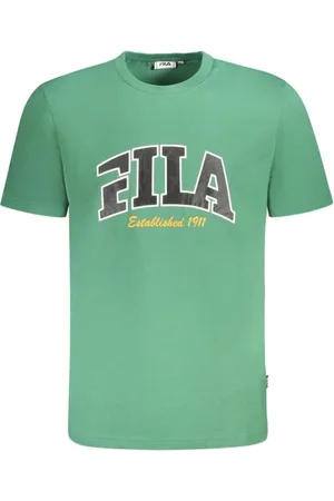 Fila Top, Herre, Grøn, M, Bomuld, Vintage Grafisk Print T-Shirt