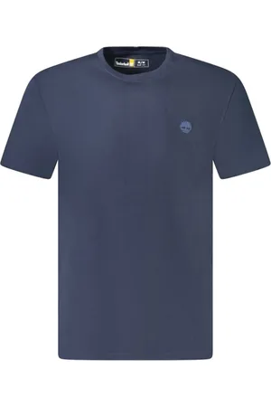 Timberland Top, Herre, Blå, M, Bomuld, Blå Slim Fit Crew Neck T-shirt med Logo