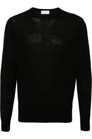 BALLANTYNE Strik, Herre, Sort, 3XL, Uld, Sorte Sweaters til Stilfuldt Look