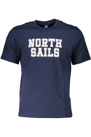 North Sails Top, Herre, Blå, M, Bomuld, Blå Bomuld Tryk Logo T-Shirt