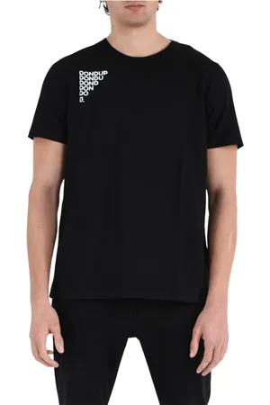 Dondup Top, Herre, Sort, 2XL, Bomuld, Jersey T-shirt med slim fit