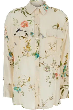 SEMICOUTURE Bluser & Skjorter, Dame, Flerfarvet, M, Uld, Trykt MultiFarvet Skjorte