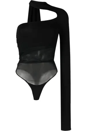 MUGLER Top, Dame, Sort, M, Uld, One-shoulder Bodysuit