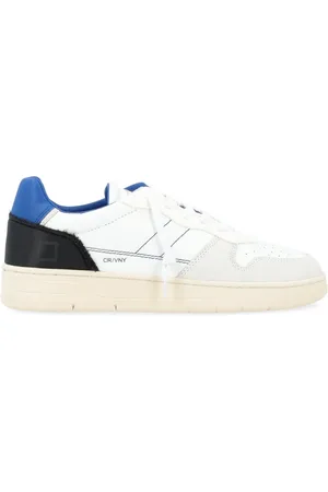 D.A.T.E. Sko, Herre, Hvid, 40 EU, Nylon, Vintage Nylon Court Sneakers Hvid Blå