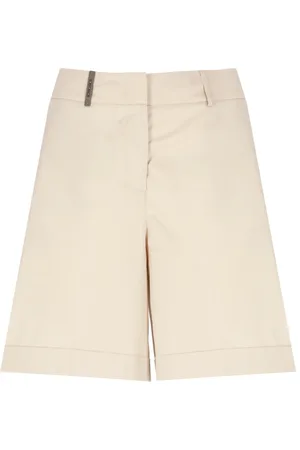 PESERICO SIGN Shorts, Dame, , S, Bomuld, Bomuldsshorts med Lærdetalje