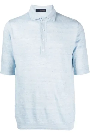 LARDINI Top, Herre, Blå, M, Uld, Polo Shirt