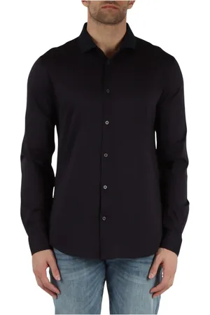 Armani Exchange Skjorte, Herre, Blå, L, Bomuld, Klassisk Slim Fit Bomuldsskjorte