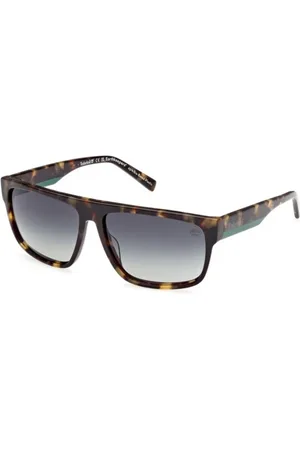 Timberland Tilbehør, unisex, Brun, 55 MM, Uld, Blonde Havana Solbriller med Grønne Polariserede Linser