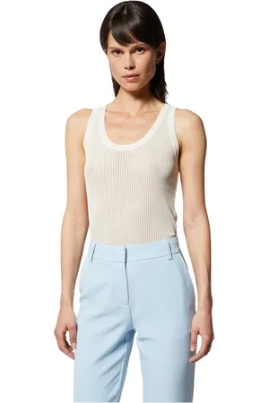 Silvian Heach Top, Dame, Hvid, S, Nylon, Strikket perforeret tanktop