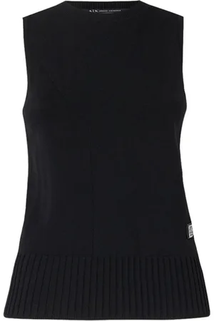 Armani Exchange Top, Dame, Sort, M, Sort Crewneck Slim Fit Top