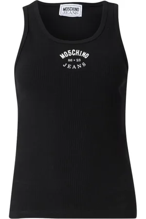 Moschino Top, Dame, Sort, XS, Bomuld, Ærmeløs Rund Hals Top