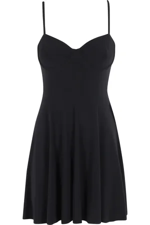 Norma Kamali Kjole, Dame, Sort, XS, Polyester, Sort Heart Neckline Underwire Mini Kjole
