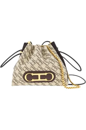 Carolina Herrera Taske, Dame, , ONE SIZE, Uld, Canvas Soft Bucket Taske med Guld Armbånd