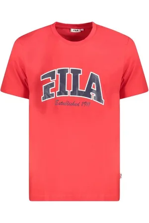 Fila Top, Herre, Rød, XL, Bomuld, Fedt Logo Grafisk Tee