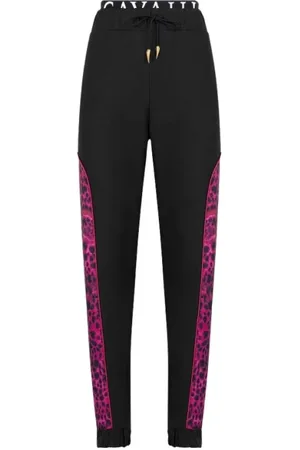 Roberto Cavalli Bukser, Dame, Sort, L, Uld, Trykte Panelspor Bukser