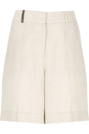 PESERICO SIGN Shorts, Dame, , S, Linned, Linnedblandet Shorts med Høj Talje