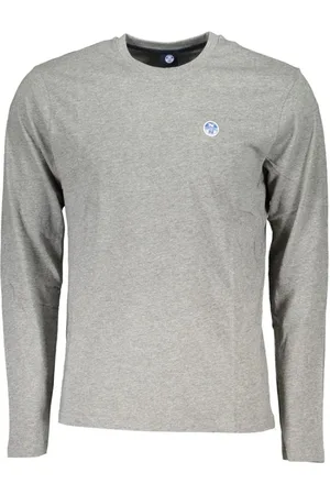 North Sails Top, Herre, Grå, 2XL, Uld, Logo Applique Langærmet T-shirt