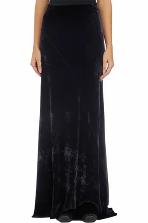 Cortana Nederdel, Dame, Sort, S, Panelet Velvet Maxi Nederdel