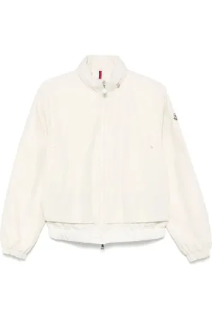 Moncler Jakke, Dame, Hvid, M, Nylon, Twill jakke med nylon detaljer