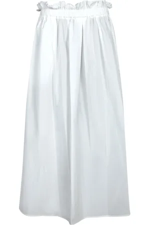 HERNO Nederdel, Dame, Hvid, S, Flowy teknisk midi nederdel