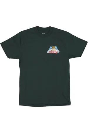 Obey Top, Herre, Grøn, S, Bomuld, Skovgrøn Angel Classic Tee