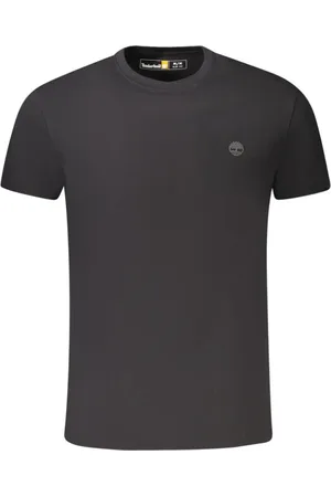 Timberland Top, Herre, Sort, S, Bomuld, Sort Bomuld Slim Fit Crew Neck T-Shirt med Broderet Logo
