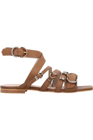 Pinko Sko, Dame, Brun, 40 EU, Læder, Brun Læder Sandaler Marli 08