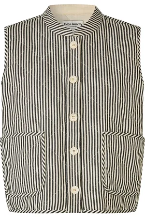 Lollys Laundry Jakke, Dame, Sort, M, Quiltet vest med klassiske striber