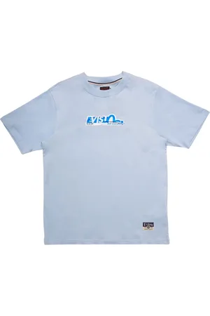 Evisu Top, Herre, Blå, L, Uld, Blåt Trykt T-Shirt Plakat