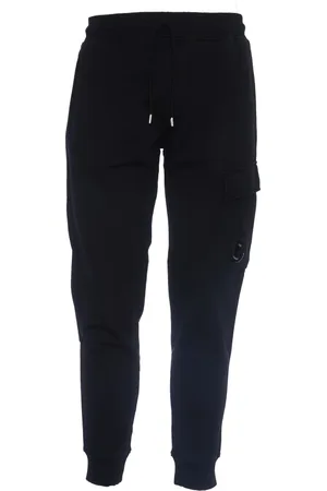 C.P. Company Bukser, Herre, Sort, L, Bomuld, Sort Cargo Sweatpants Diagonal Fleece