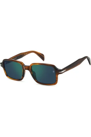 DB EYEWEAR BY DAVID BECKHAM Tilbehør, Herre, Brun, 51 MM, Brune Rektangulære Solbriller med Talisman