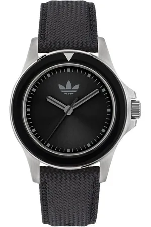 adidas Tilbehør, unisex, Sort, ONE SIZE, Sort Stof Analog Kvartsur