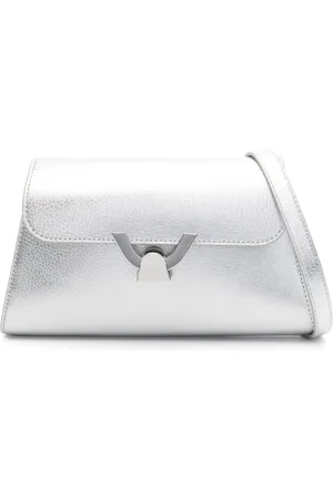 Coccinelle Taske, Dame, Grå, ONE SIZE, Uld, Sølv Foldover Clutch med Strop
