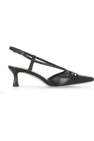 Julie Dee Sko, Dame, Sort, 37 EU, Læder, Sort læder slingback med pil tå