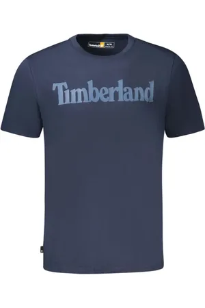 Timberland Top, Herre, Blå, S, Bomuld, Blå Logo Print Crew Neck T-Shirt