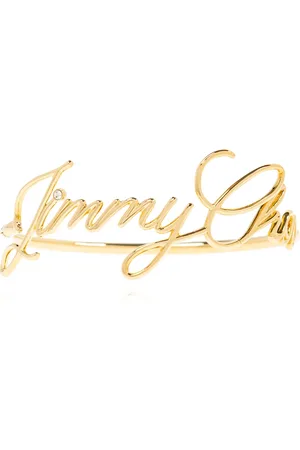 Jimmy Choo Tilbehør, Dame, Gul, M, Uld, Armbånd med logo