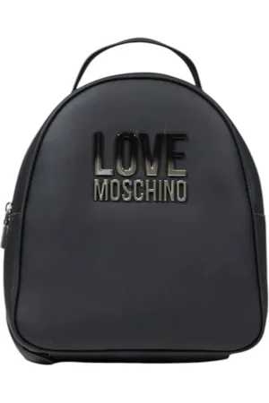 Moschino Taske, Dame, Sort, ONE SIZE, Uld, Sort rygsæk med logo bogstaver til kvinder