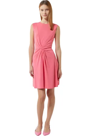 Silvian Heach Kjole, Dame, Lyserød, XS, Polyester, Kort kjole med draperet knude