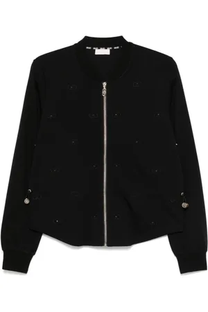 Liu Jo Sweathshirts & Hoodies, Dame, Sort, S, Sort sweater med rhinsten pynt