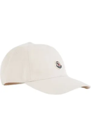 Moncler Tilbehør, Herre, Hvid, 3XS, Bomuld, Hvid Bomuld Baseball Cap med Logo